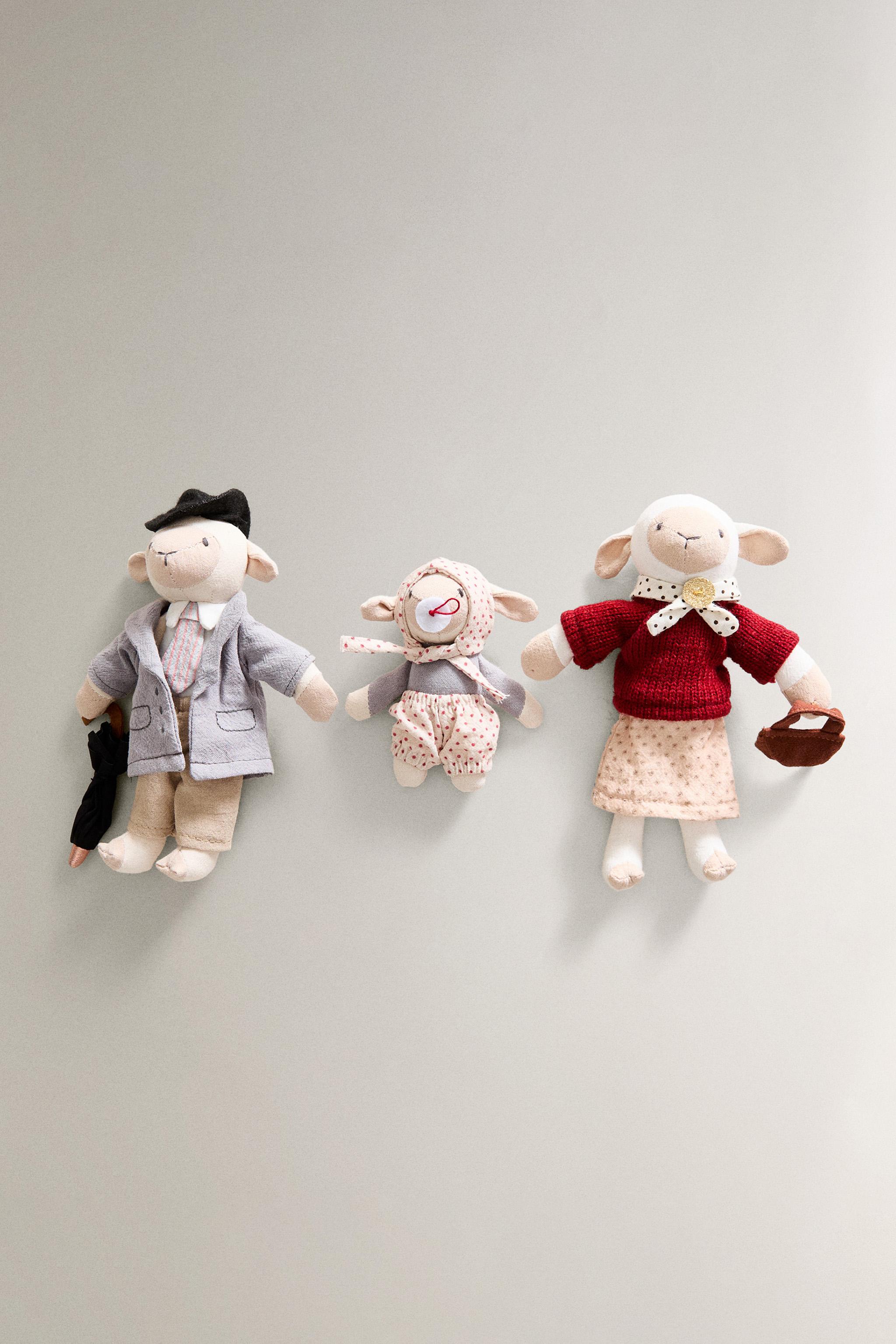 LOT DE 3 PELUCHES POUR ENFANT FAMILLE MOUTONS